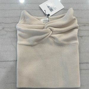 NWT DISSH Anika cream knit strapless top